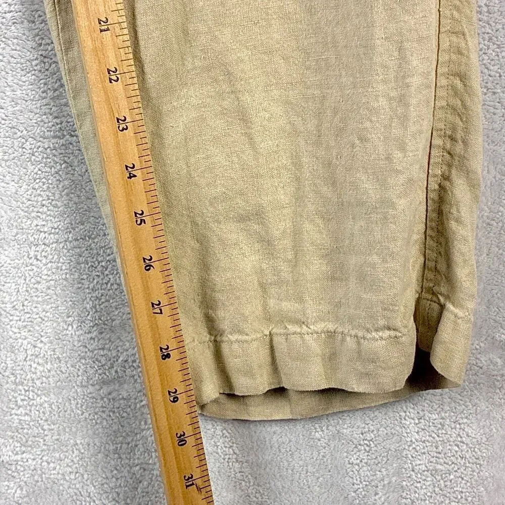 Murano Pants Mens 34x30 Beige Linen Button Fly Preppy Hamptons Summer Beach